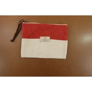 Batela Red Ivory Two-Tone Jute Toiletry Bag NWT